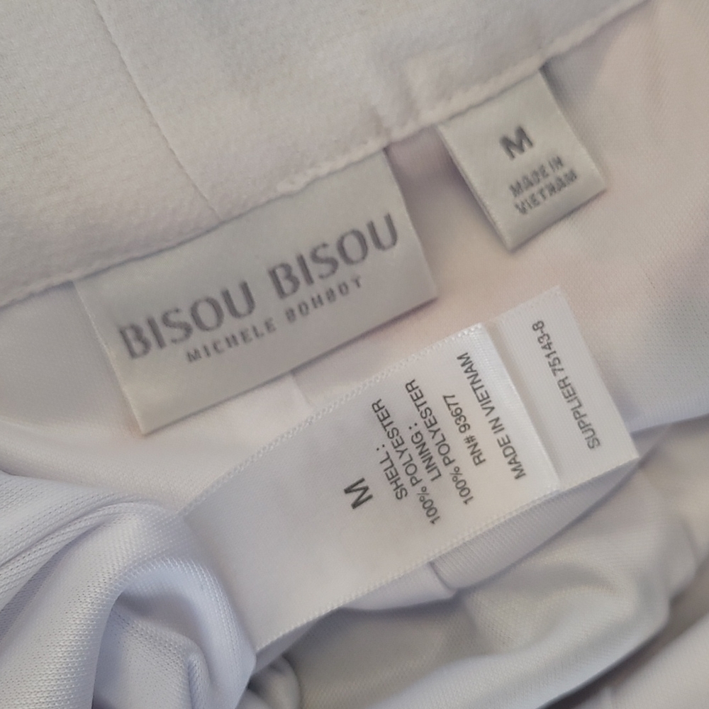 NWT Bisou Bisou Tropical White Paradise Print Palazzo Pant sz Medium - Picture 8 of 8